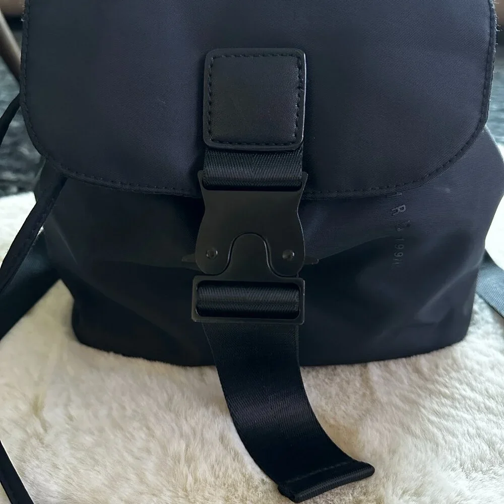 Standard 199//1 Mini Black Nylon Flap Backpack - Picture 4 of 16